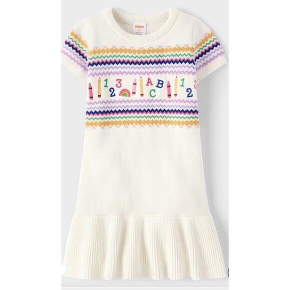 Gymboree Other - Girls Gymboree Intarsia Peplum Sweater Dress School Supplies Fairisles Size 6